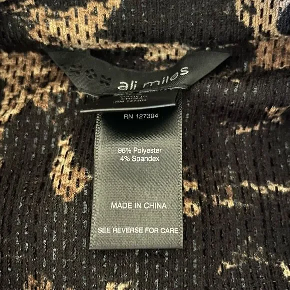 Ali Miles Statement Jacket Petite Small Animal Print Oversized Buttons Lagenlook - Picture 8 of 9